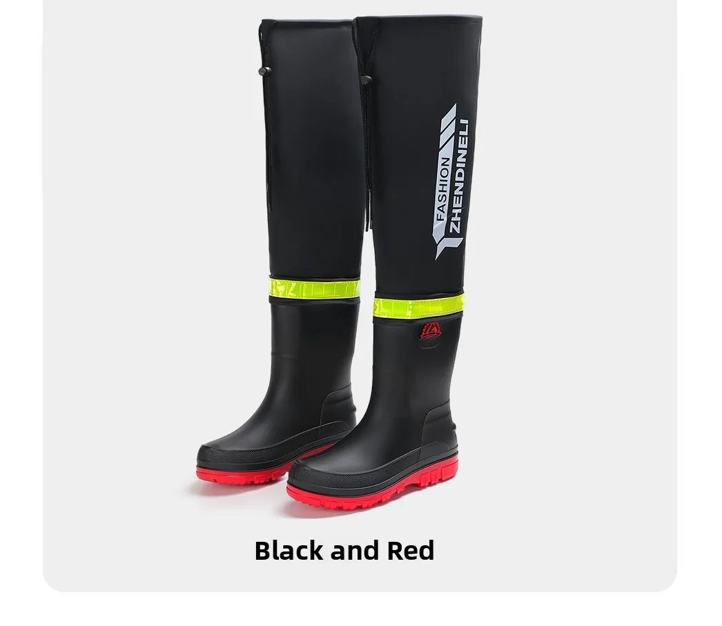 YC-388 Water-Resistant Shoes Men's Mid-Calf Hollow Design Anti-Scalding Pure Color Sport Style Flat Heel Rain Boots YC-388 Water-Resistant Shoes Men's Mid-Calf Hollow Design Anti-Scalding Pure Color Sport Style Flat Heel Rain Boots