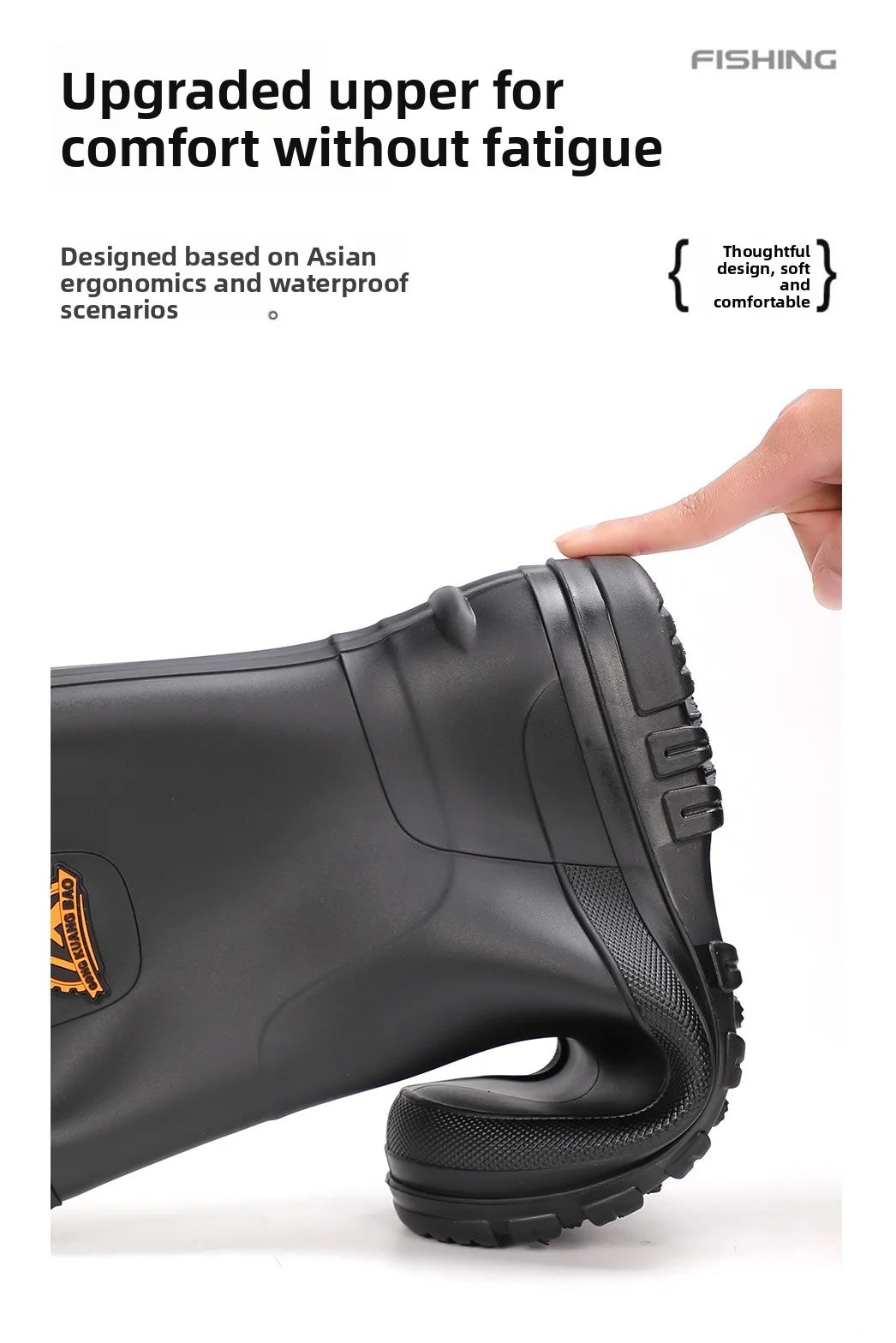 YC-388 Water-Resistant Shoes Men's Mid-Calf Hollow Design Anti-Scalding Pure Color Sport Style Flat Heel Rain Boots YC-388 Water-Resistant Shoes Men's Mid-Calf Hollow Design Anti-Scalding Pure Color Sport Style Flat Heel Rain Boots
