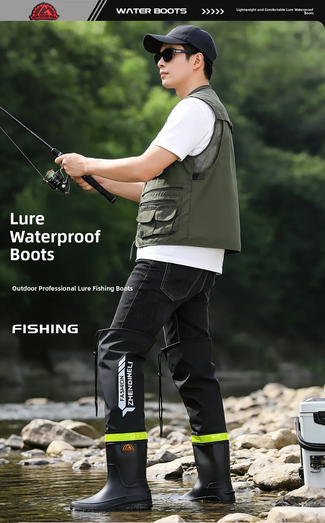YC-388 Water-Resistant Shoes Men's Mid-Calf Hollow Design Anti-Scalding Pure Color Sport Style Flat Heel Rain Boots YC-388 Water-Resistant Shoes Men's Mid-Calf Hollow Design Anti-Scalding Pure Color Sport Style Flat Heel Rain Boots