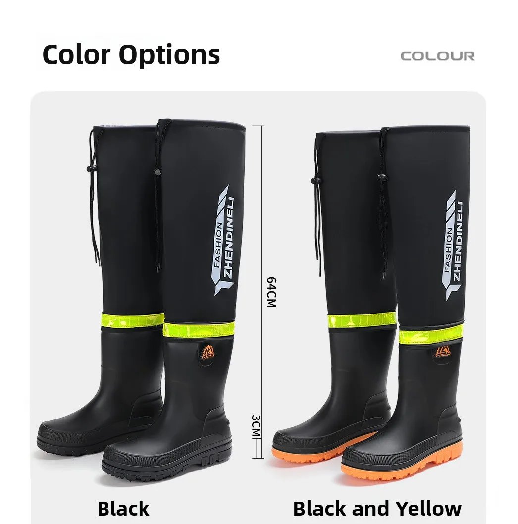 YC-388 Water-Resistant Shoes Men's Mid-Calf Hollow Design Anti-Scalding Pure Color Sport Style Flat Heel Rain Boots YC-388 Water-Resistant Shoes Men's Mid-Calf Hollow Design Anti-Scalding Pure Color Sport Style Flat Heel Rain Boots