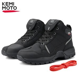 Waterproof Motorcycle Riding Shoes for Men Soft Comfortable Lining Breathable Ankle Protection Anti-Slip Camping Outdoor Boots
