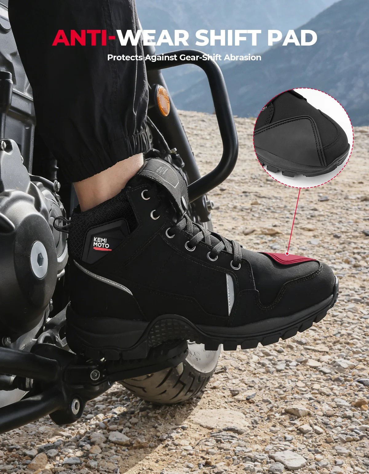 Waterproof Motorcycle Riding Shoes for Men Soft Comfortable Lining Breathable Ankle Protection Anti-Slip Camping Outdoor Boots