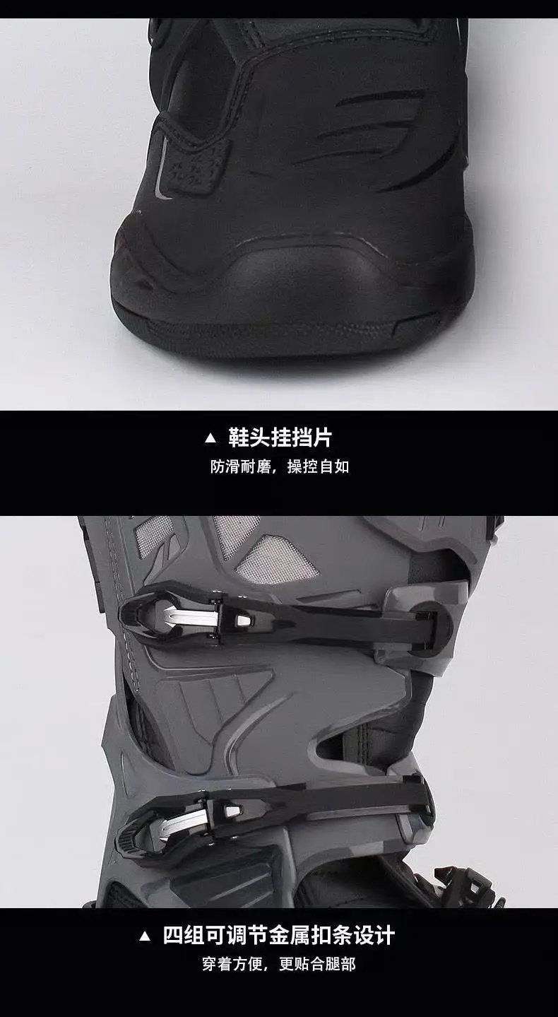 SCOYCO Motorcycle Riding Protective Boots Nee-High Anti-drop Motocross Boots Anti-Slip All-Terrain Grip MotobikeWaterproof Shoes