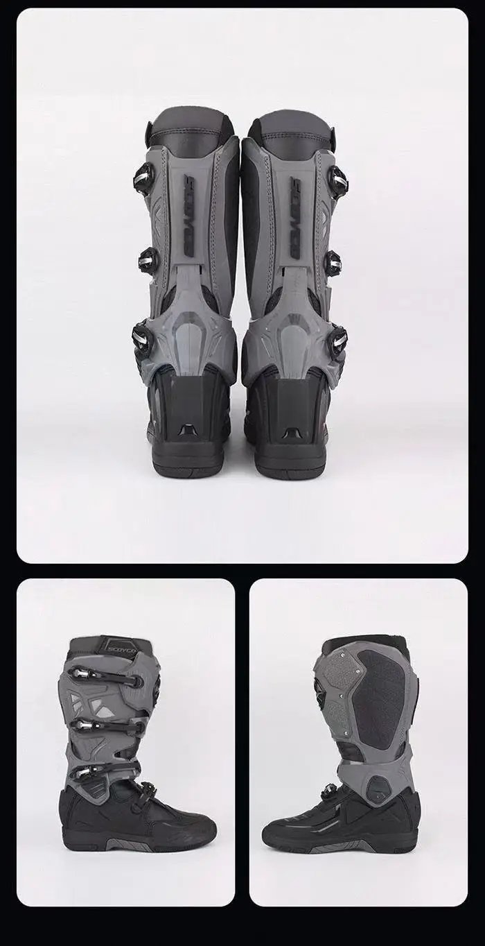 SCOYCO Motorcycle Riding Protective Boots Nee-High Anti-drop Motocross Boots Anti-Slip All-Terrain Grip MotobikeWaterproof Shoes