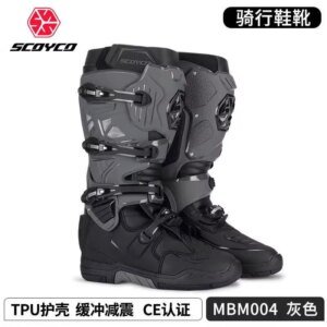 SCOYCO Motorcycle Riding Protective Boots Nee-High Anti-drop Motocross Boots Anti-Slip All-Terrain Grip MotobikeWaterproof Shoes