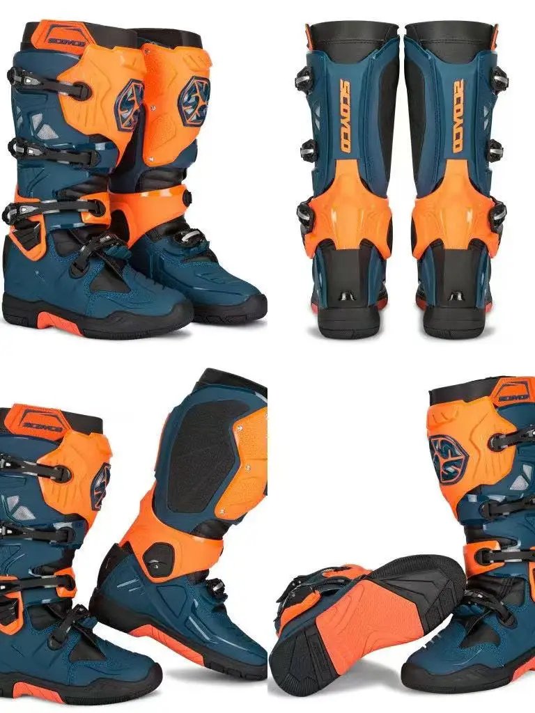 SCOYCO Motorcycle Riding Protective Boots Nee-High Anti-drop Motocross Boots Anti-Slip All-Terrain Grip MotobikeWaterproof Shoes