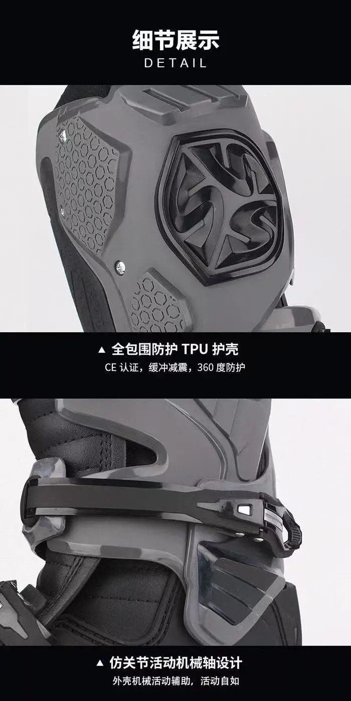 SCOYCO Motorcycle Riding Protective Boots Nee-High Anti-drop Motocross Boots Anti-Slip All-Terrain Grip MotobikeWaterproof Shoes