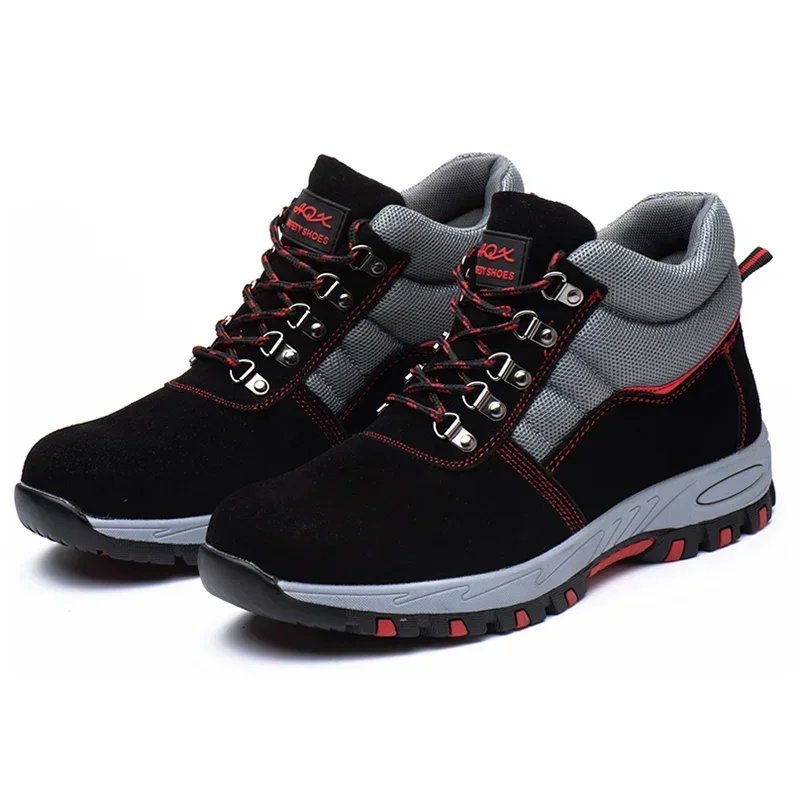 Comfortable Men Winter Boots Durable Safety Shoes With Steel Toe Cap Anti-smash Sneakers Puncture-Proof Indestructible Shoes
