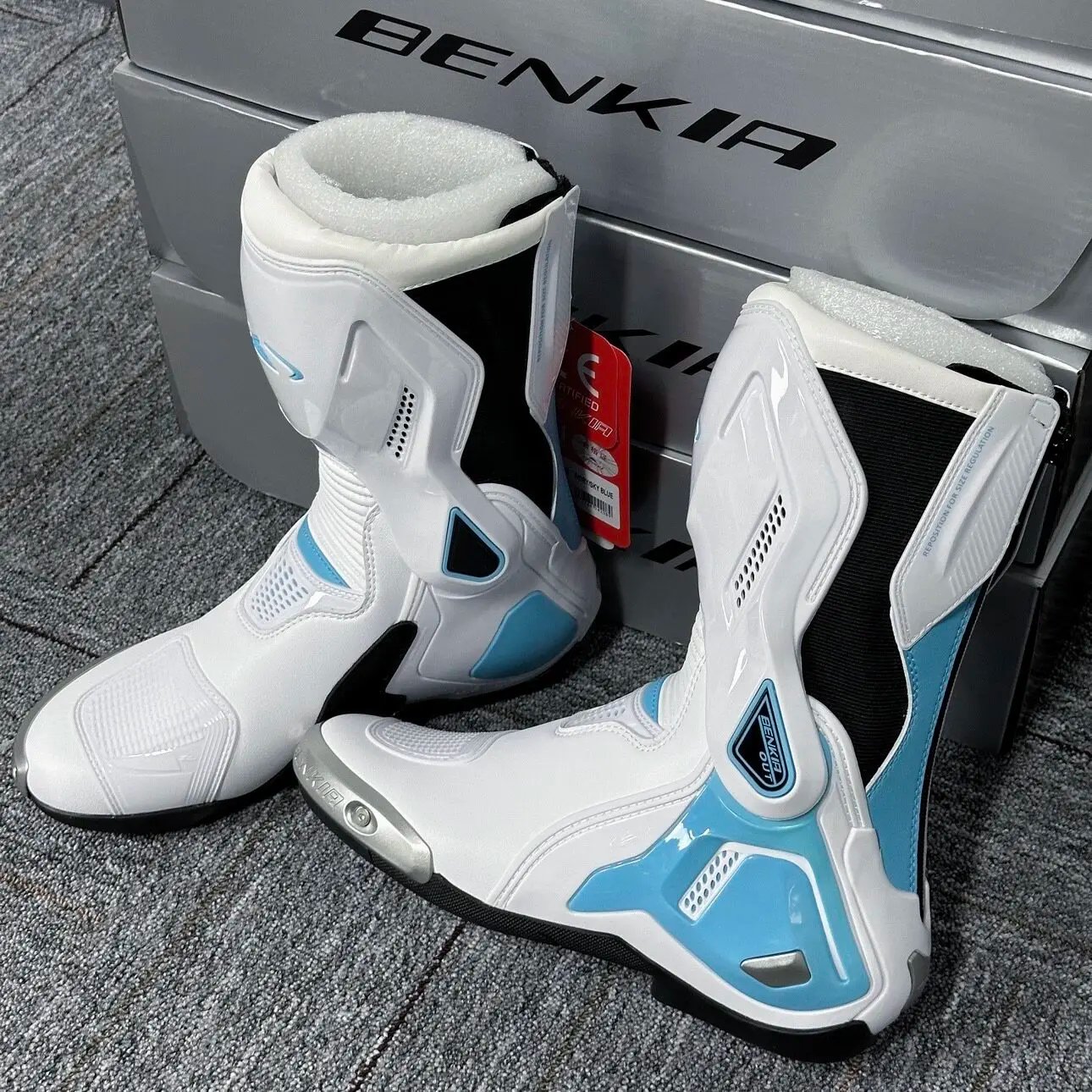 BENKIA Motorcycle Racing Boots Men Women Waterproof Breathable Motorbike Riding Shoes Men's Outdoor Hiking and Off-road Boots