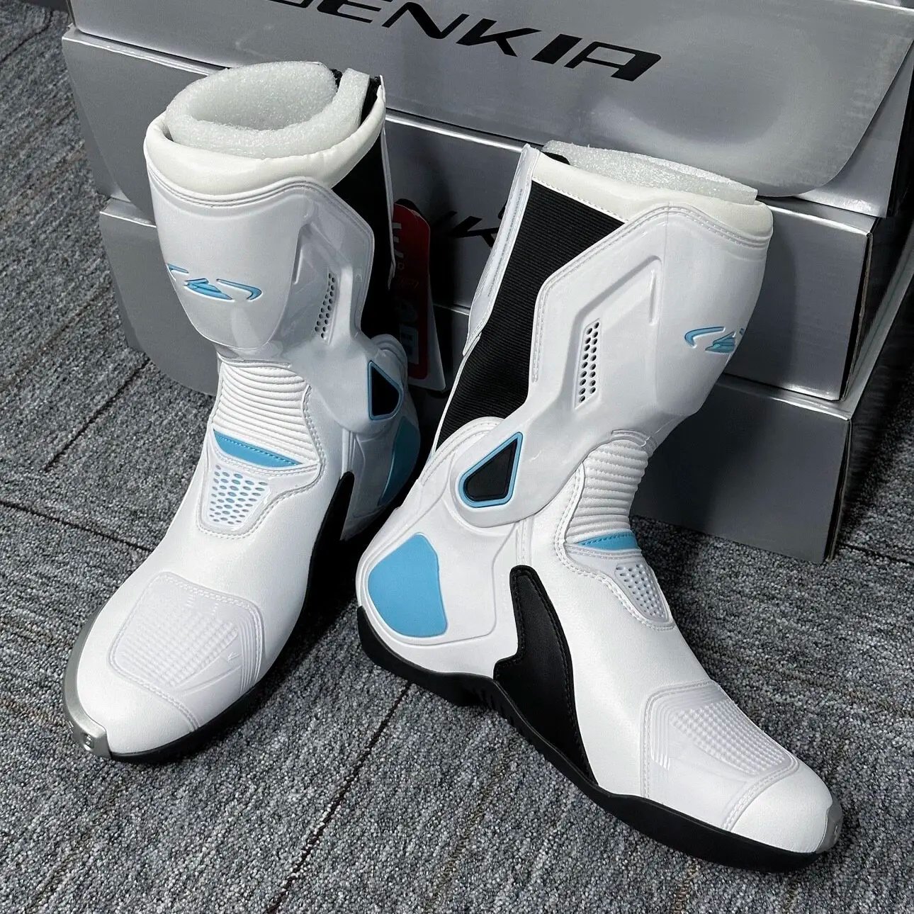 BENKIA Motorcycle Racing Boots Men Women Waterproof Breathable Motorbike Riding Shoes Men's Outdoor Hiking and Off-road Boots