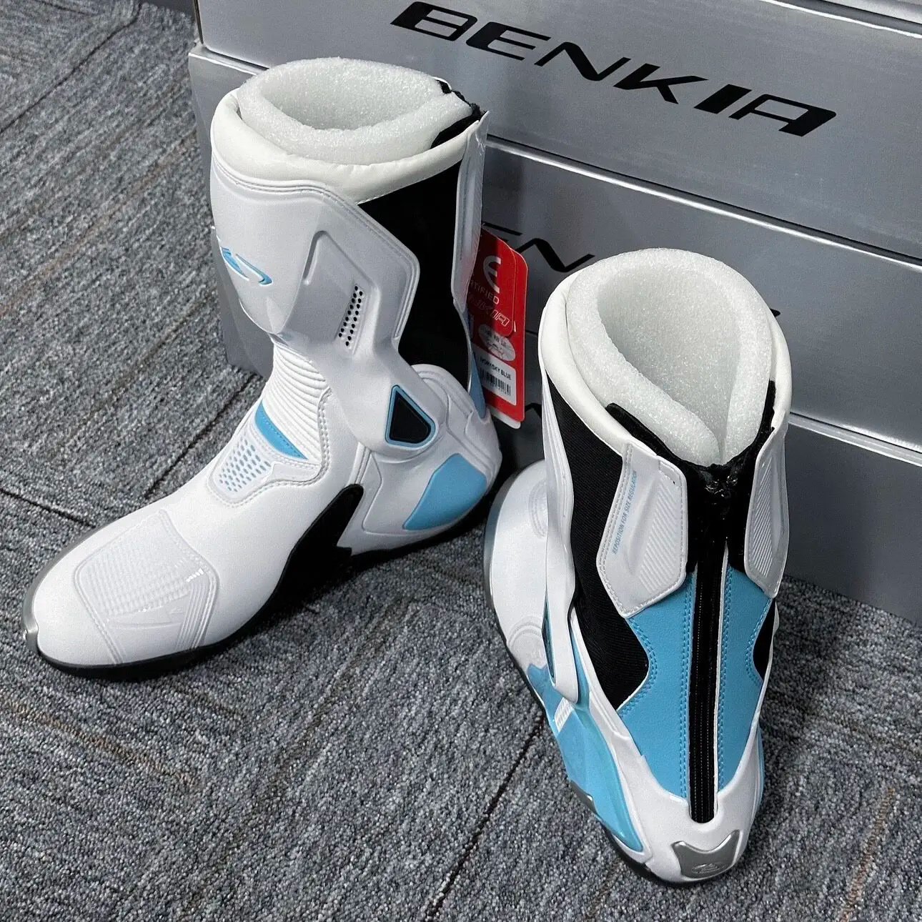 BENKIA Motorcycle Racing Boots Men Women Waterproof Breathable Motorbike Riding Shoes Men's Outdoor Hiking and Off-road Boots