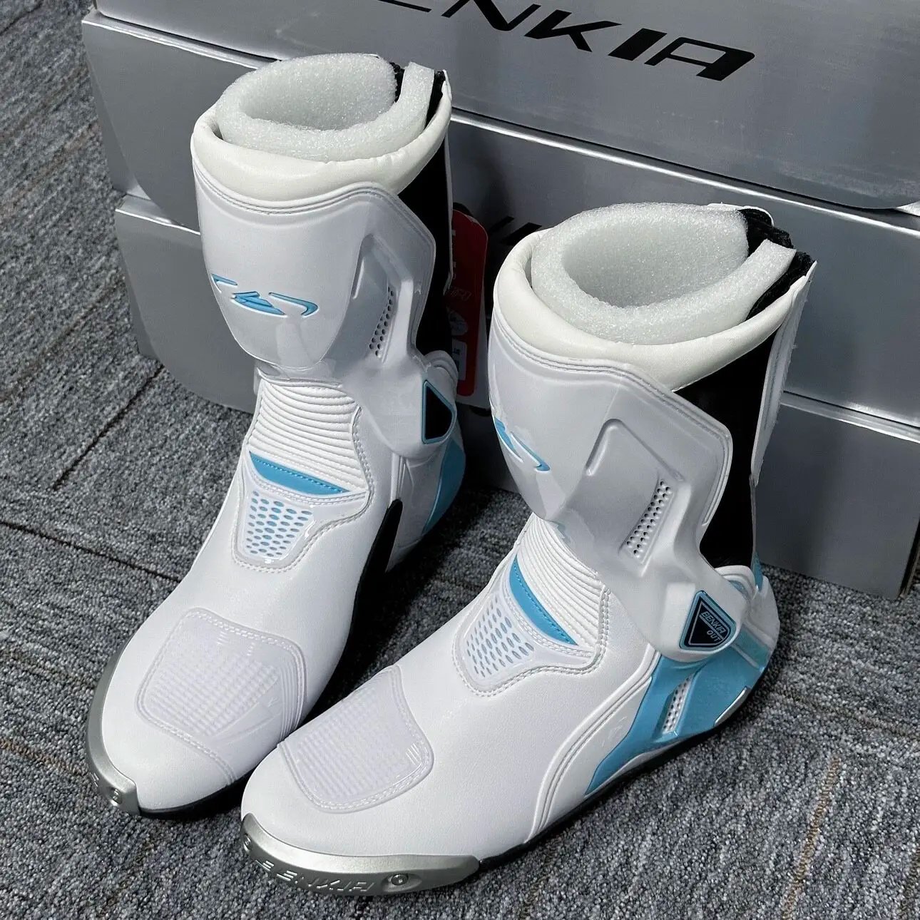BENKIA Motorcycle Racing Boots Men Women Waterproof Breathable Motorbike Riding Shoes Men's Outdoor Hiking and Off-road Boots