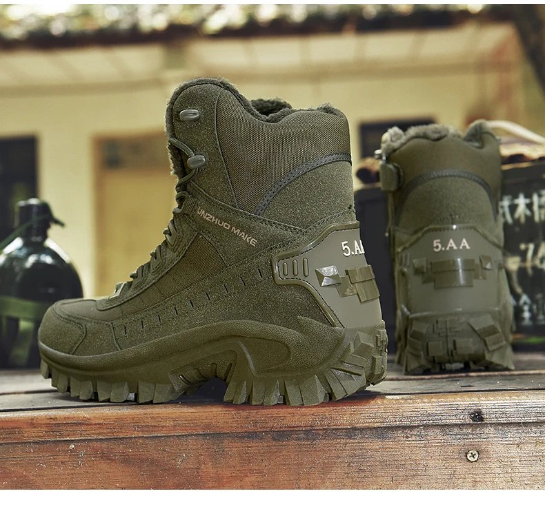 Men's tactical training boots winter new warm velvet jungle combat boots outdoor anti-slip comfort walking hiking casual boots Men's tactical training boots winter new warm velvet jungle combat boots outdoor anti-slip comfort walking hiking casual boots