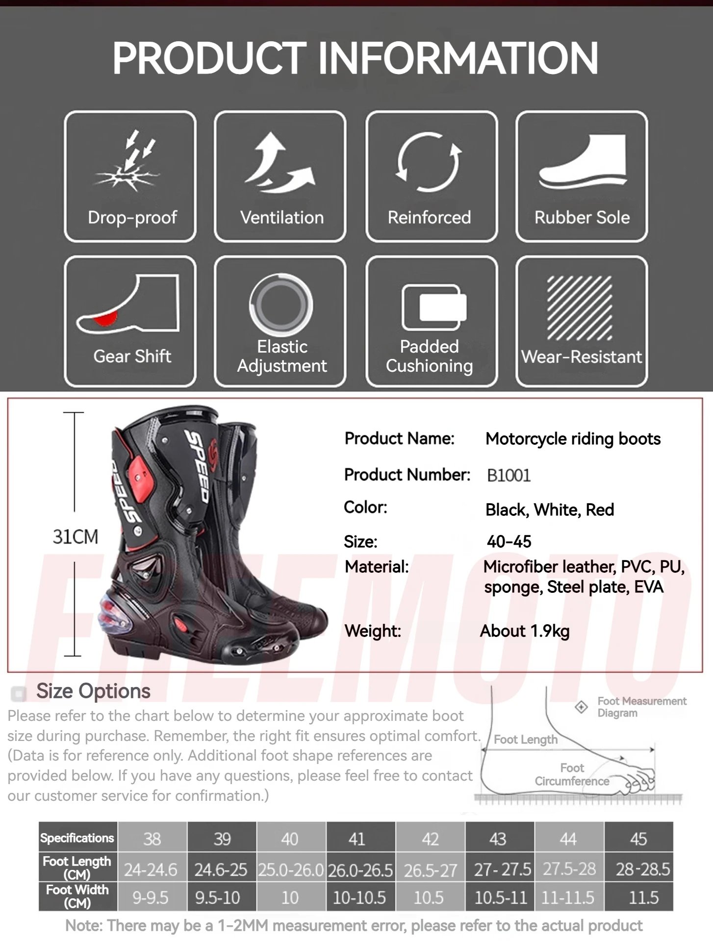 Men Motorcycle Racing Boots Motorbike Protective Gear Shift Microfiber Protection Riding Long Boots for Motocross Men Motorcycle Racing Boots Motorbike Protective Gear Shift Microfiber Protection Riding Long Boots for Motocross