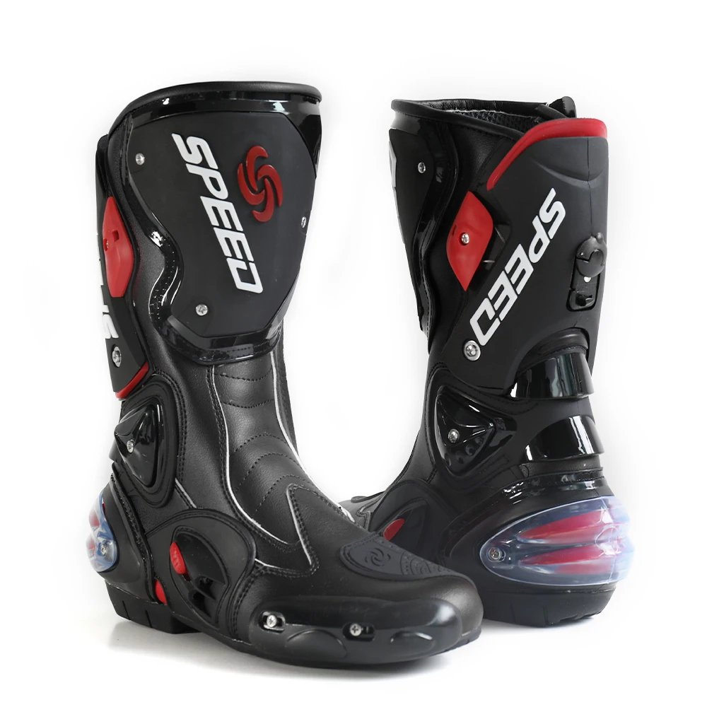 Men Motorcycle Racing Boots Motorbike Protective Gear Shift Microfiber Protection Riding Long Boots for Motocross