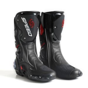 Men Motorcycle Racing Boots Motorbike Protective Gear Shift Microfiber Protection Riding Long Boots for Motocross
