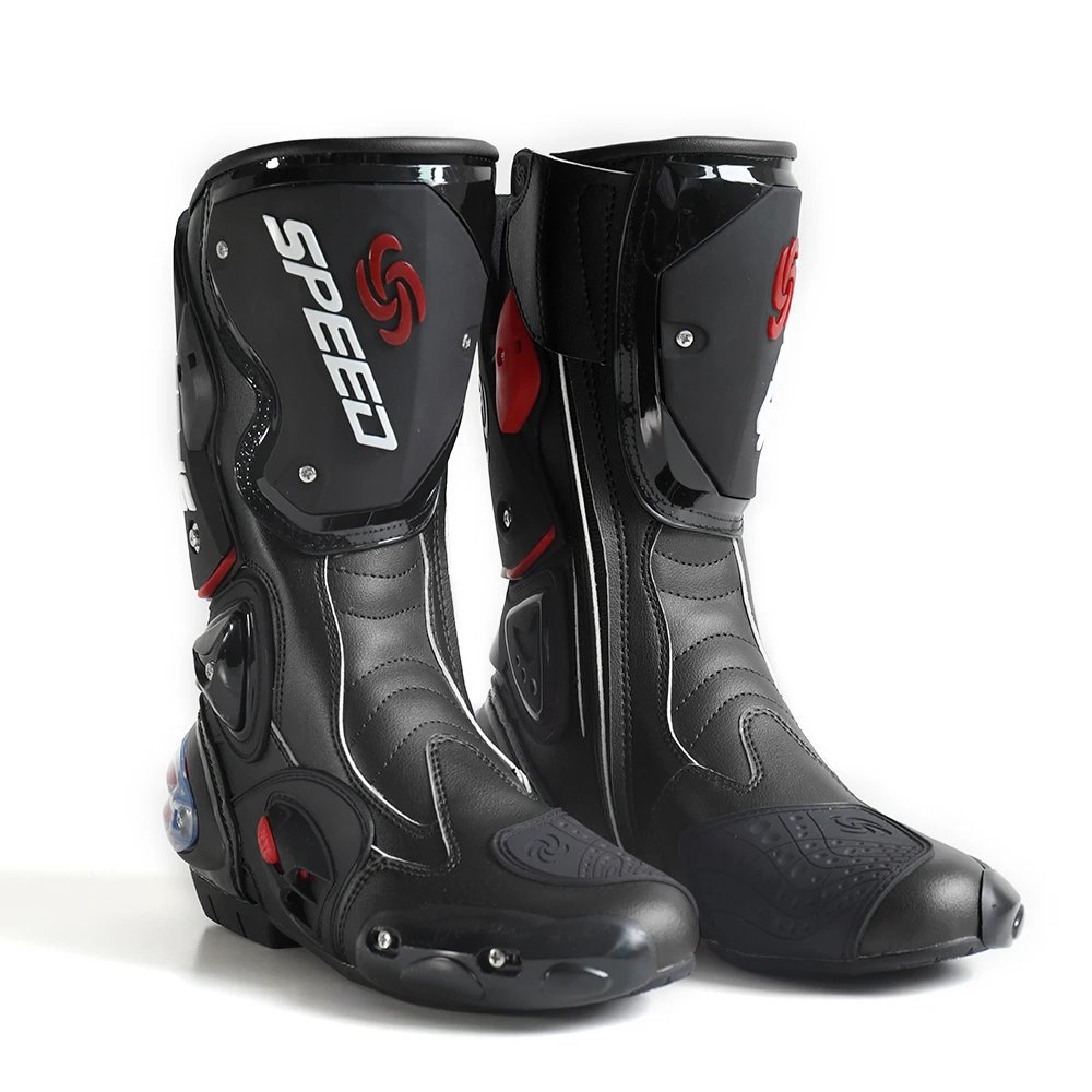 Men Motorcycle Racing Boots Motorbike Protective Gear Shift Microfiber Protection Riding Long Boots for Motocross