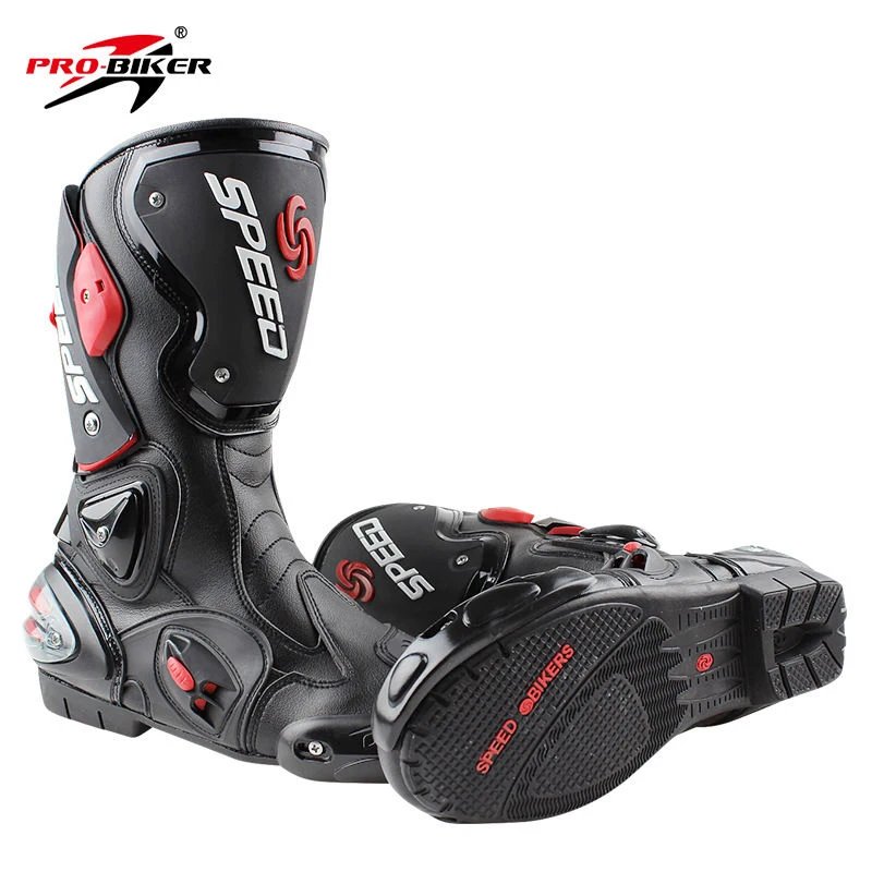 Men Motorcycle Racing Boots Motorbike Protective Gear Shift Microfiber Protection Riding Long Boots for Motocross