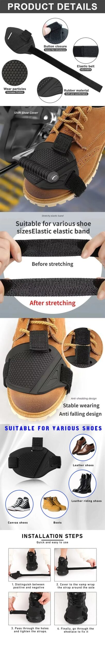 Protector for Motorcycle Shoes Protector Motorbike Gears Shifter Men Waterproof Protector Motocross Boots Cover Accessories TBD1 Protector for Motorcycle Shoes Protector Motorbike Gears Shifter Men Waterproof Protector Motocross Boots Cover Accessories TBD1