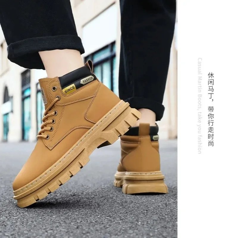 Retro Men Platform Boots 2026 Fashion Lace Ankle Boots Exquisite High Top Casual Shoes for Man Quality Work Boots Zapatos Hombre Retro Men Platform Boots 2026 Fashion Lace Ankle Boots Exquisite High Top Casual Shoes for Man Quality Work Boots Zapatos Hombre
