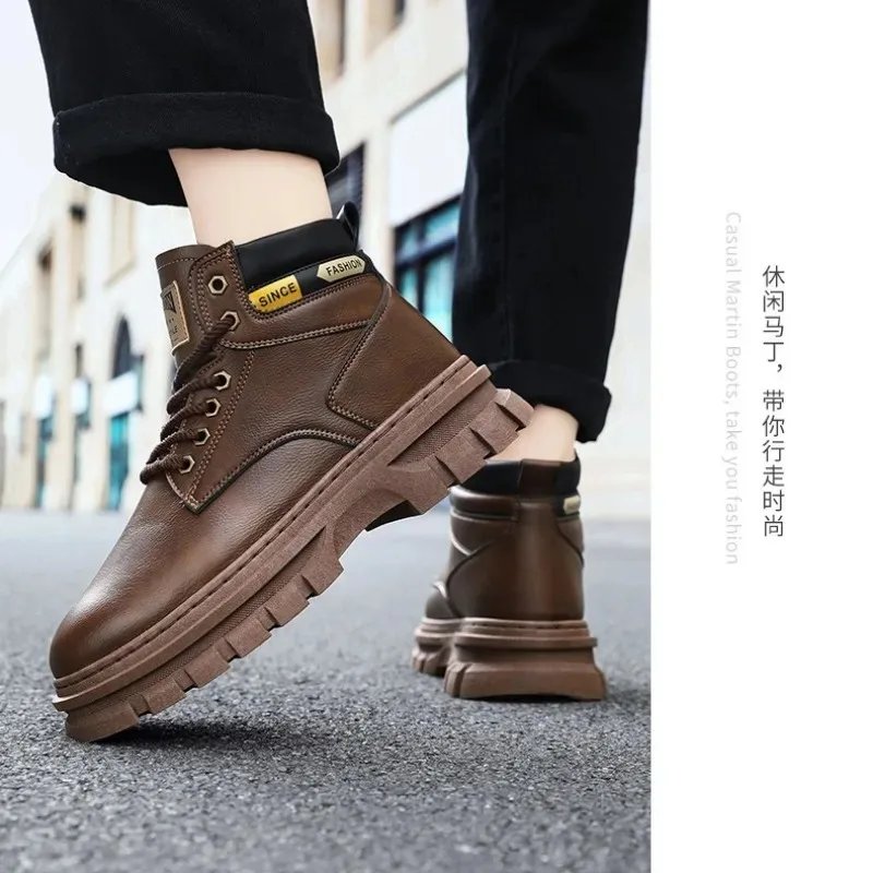 Retro Men Platform Boots 2026 Fashion Lace Ankle Boots Exquisite High Top Casual Shoes for Man Quality Work Boots Zapatos Hombre Retro Men Platform Boots 2026 Fashion Lace Ankle Boots Exquisite High Top Casual Shoes for Man Quality Work Boots Zapatos Hombre
