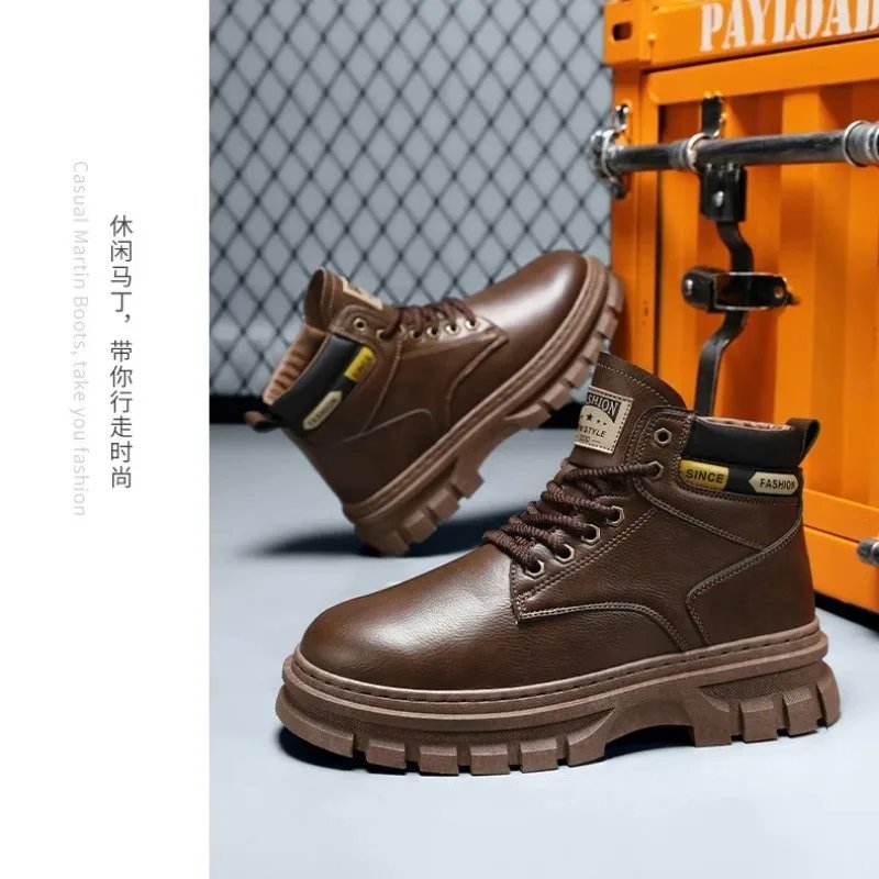 Retro Men Platform Boots 2026 Fashion Lace Ankle Boots Exquisite High Top Casual Shoes for Man Quality Work Boots Zapatos Hombre Retro Men Platform Boots 2026 Fashion Lace Ankle Boots Exquisite High Top Casual Shoes for Man Quality Work Boots Zapatos Hombre