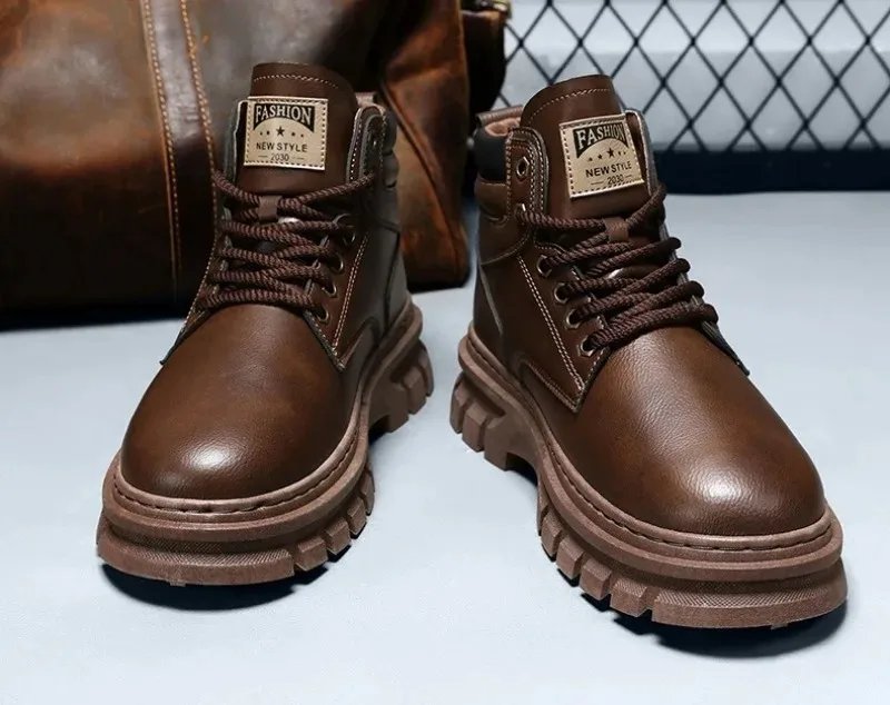 Retro Men Platform Boots 2026 Fashion Lace Ankle Boots Exquisite High Top Casual Shoes for Man Quality Work Boots Zapatos Hombre Retro Men Platform Boots 2026 Fashion Lace Ankle Boots Exquisite High Top Casual Shoes for Man Quality Work Boots Zapatos Hombre
