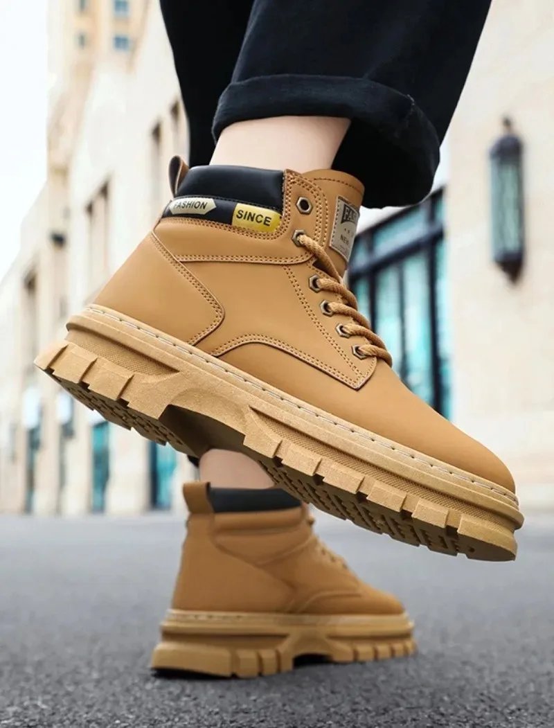 Retro Men Platform Boots 2026 Fashion Lace Ankle Boots Exquisite High Top Casual Shoes for Man Quality Work Boots Zapatos Hombre Retro Men Platform Boots 2026 Fashion Lace Ankle Boots Exquisite High Top Casual Shoes for Man Quality Work Boots Zapatos Hombre