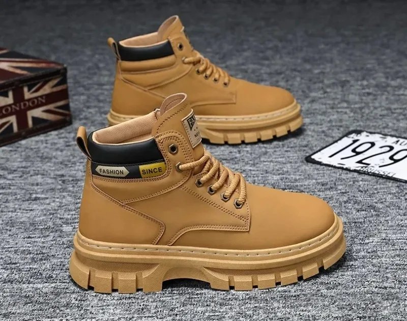 Retro Men Platform Boots 2026 Fashion Lace Ankle Boots Exquisite High Top Casual Shoes for Man Quality Work Boots Zapatos Hombre Retro Men Platform Boots 2026 Fashion Lace Ankle Boots Exquisite High Top Casual Shoes for Man Quality Work Boots Zapatos Hombre