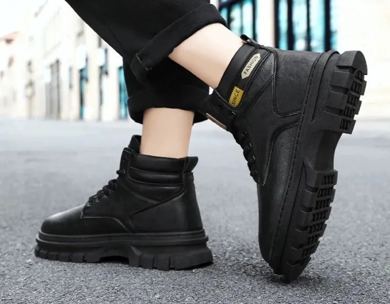Retro Men Platform Boots 2026 Fashion Lace Ankle Boots Exquisite High Top Casual Shoes for Man Quality Work Boots Zapatos Hombre Retro Men Platform Boots 2026 Fashion Lace Ankle Boots Exquisite High Top Casual Shoes for Man Quality Work Boots Zapatos Hombre