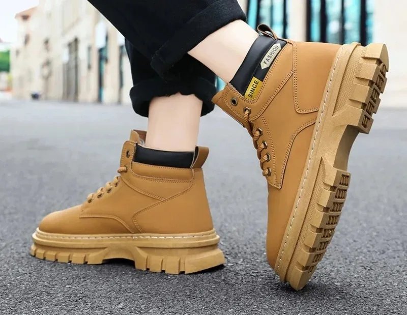 Retro Men Platform Boots 2026 Fashion Lace Ankle Boots Exquisite High Top Casual Shoes for Man Quality Work Boots Zapatos Hombre Retro Men Platform Boots 2026 Fashion Lace Ankle Boots Exquisite High Top Casual Shoes for Man Quality Work Boots Zapatos Hombre