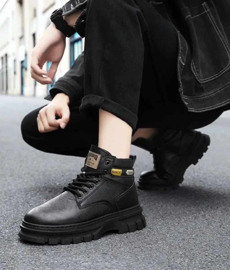 Retro Men Platform Boots 2026 Fashion Lace Ankle Boots Exquisite High Top Casual Shoes for Man Quality Work Boots Zapatos Hombre Retro Men Platform Boots 2026 Fashion Lace Ankle Boots Exquisite High Top Casual Shoes for Man Quality Work Boots Zapatos Hombre