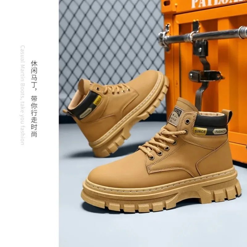 Retro Men Platform Boots 2026 Fashion Lace Ankle Boots Exquisite High Top Casual Shoes for Man Quality Work Boots Zapatos Hombre Retro Men Platform Boots 2026 Fashion Lace Ankle Boots Exquisite High Top Casual Shoes for Man Quality Work Boots Zapatos Hombre