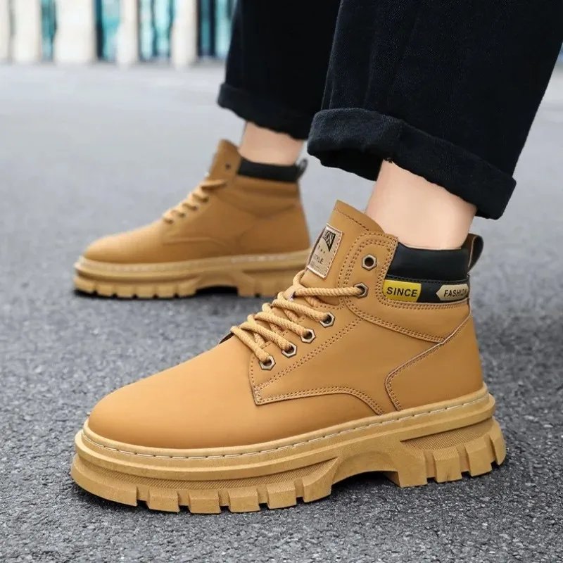 Retro Men Platform Boots 2026 Fashion Lace Ankle Boots Exquisite High Top Casual Shoes for Man Quality Work Boots Zapatos Hombre Retro Men Platform Boots 2026 Fashion Lace Ankle Boots Exquisite High Top Casual Shoes for Man Quality Work Boots Zapatos Hombre