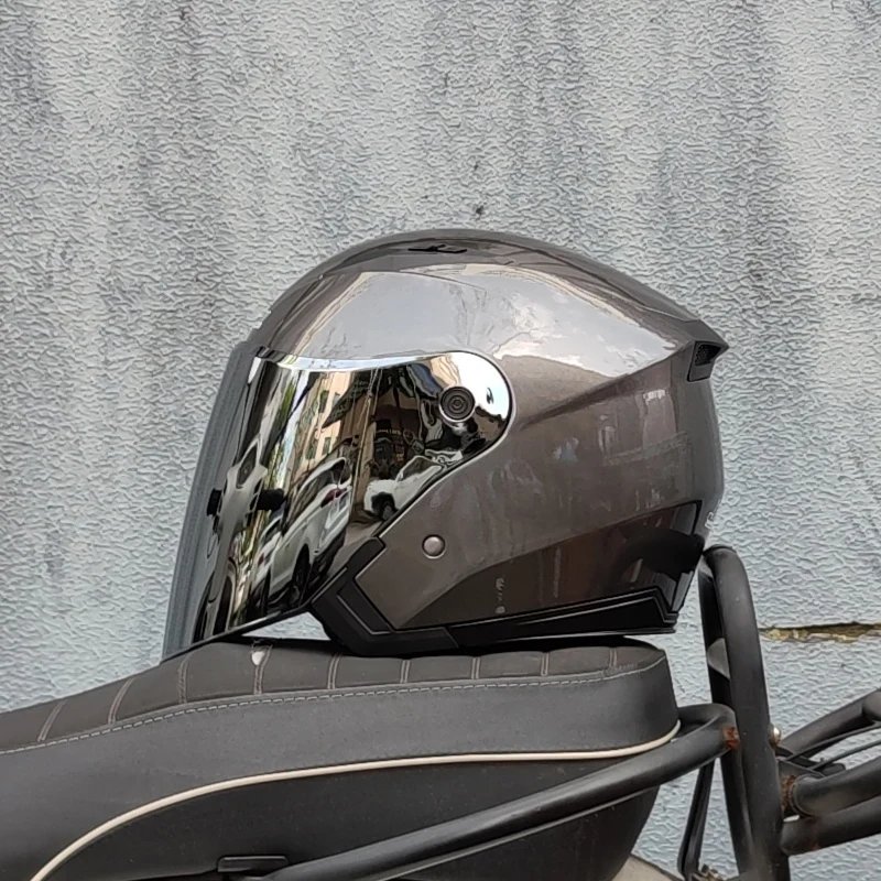 Dual lens semi covered motorcycle helmet suitable for both men and women Casco para Motos JIEKAI-512