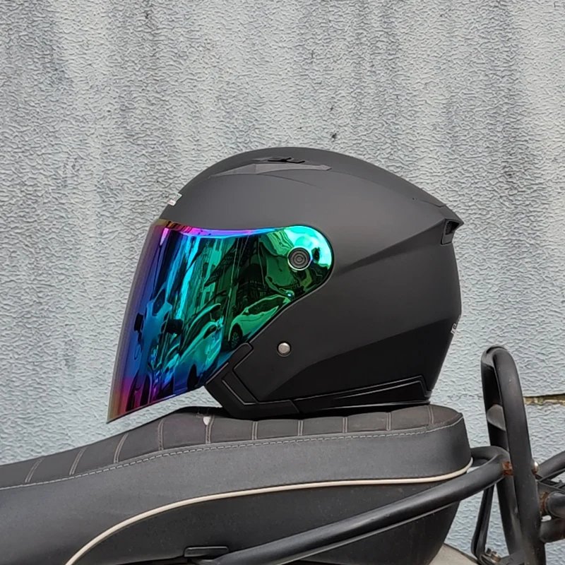 Dual lens semi covered motorcycle helmet suitable for both men and women Casco para Motos JIEKAI-512