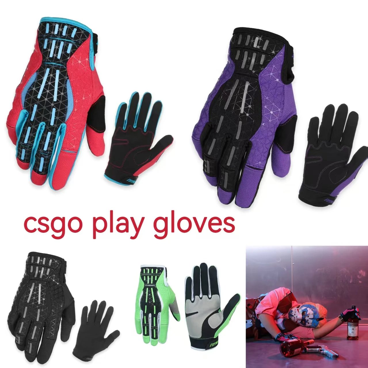 fistplastOutdoor bicycle motorcycle riding gloves game sports Miami Vice physical peripheral game skin entity game long finger g