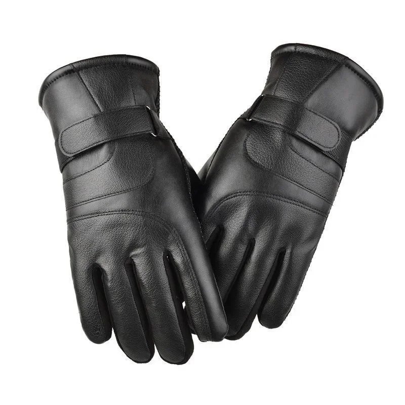 Men's Winter Thickened Fleece Lined Touchscreen Waterproof Windproof Cold Resistant Motorcycle Riding Outdoor Skiing Gloves