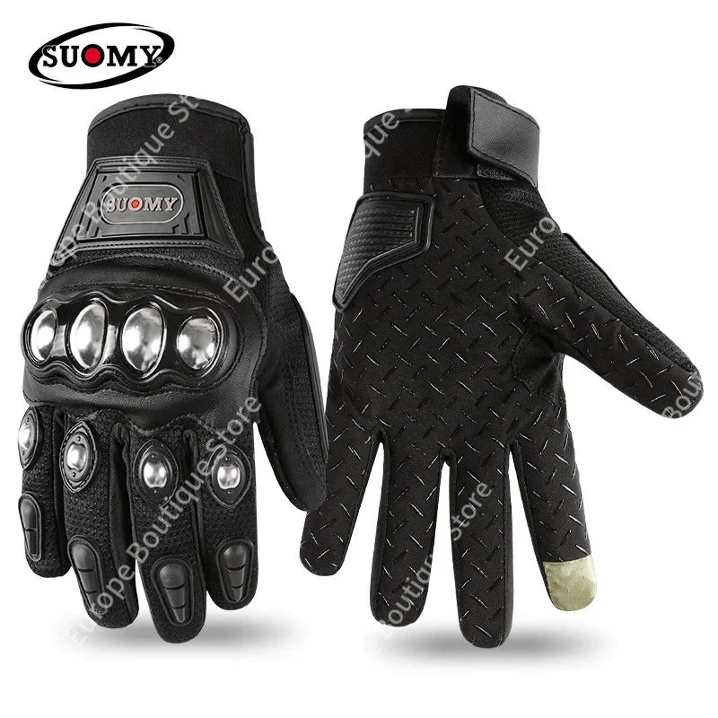 2026 NEW Stainless Steel Summer Full Finger Motorcycle Gloves Men Women Anti Fall Breathable Off Road Riding Gear