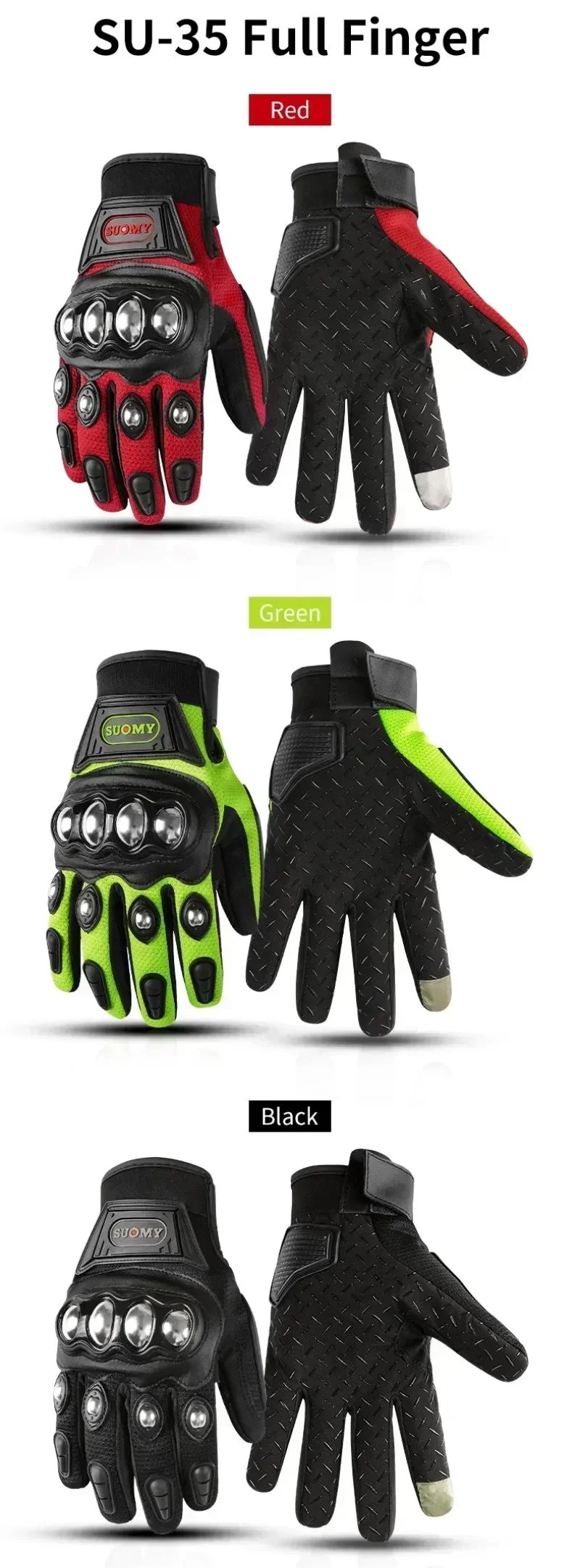 2026 NEW Stainless Steel Summer Full Finger Motorcycle Gloves Men Women Anti Fall Breathable Off Road Riding Gear