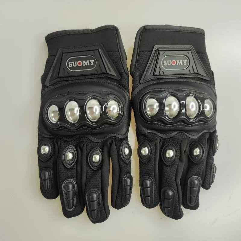 2026 NEW Stainless Steel Summer Full Finger Motorcycle Gloves Men Women Anti Fall Breathable Off Road Riding Gear