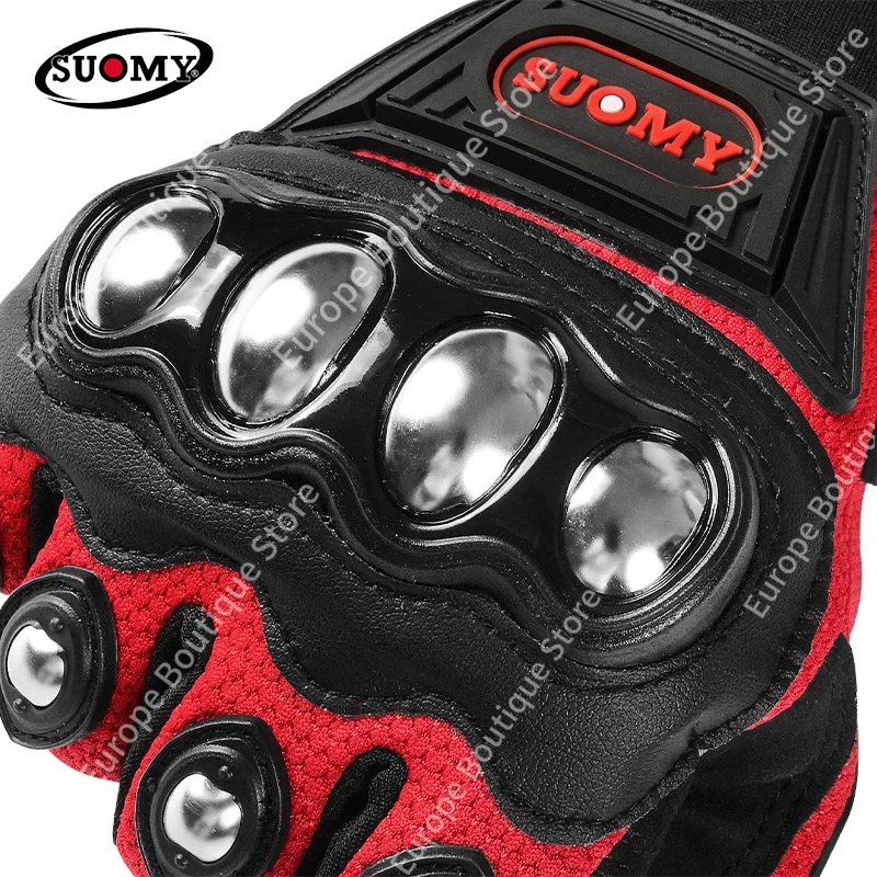 2026 NEW Stainless Steel Summer Full Finger Motorcycle Gloves Men Women Anti Fall Breathable Off Road Riding Gear