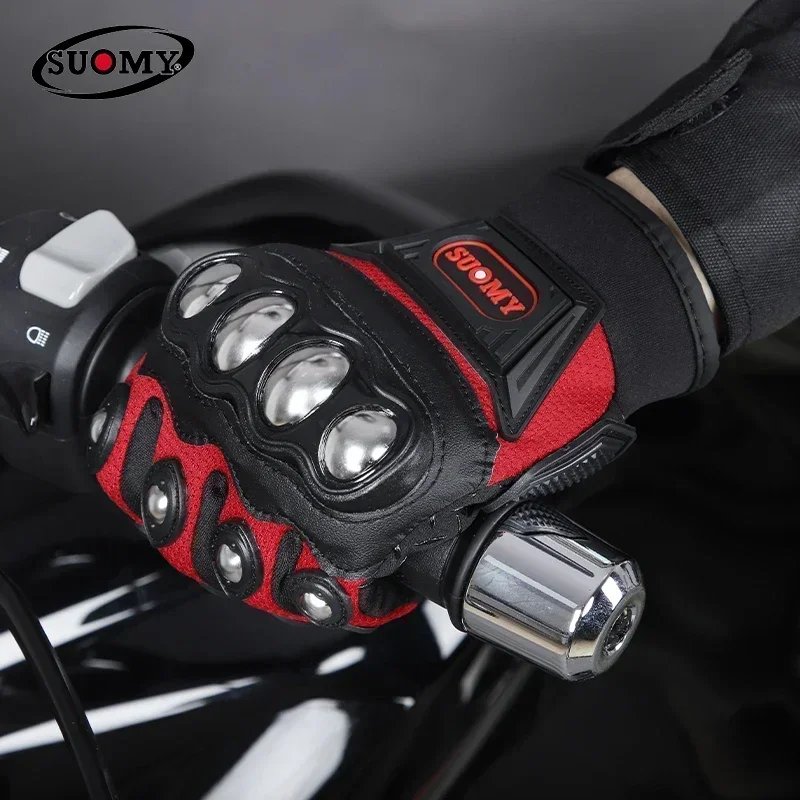 2026 NEW Stainless Steel Summer Full Finger Motorcycle Gloves Men Women Anti Fall Breathable Off Road Riding Gear