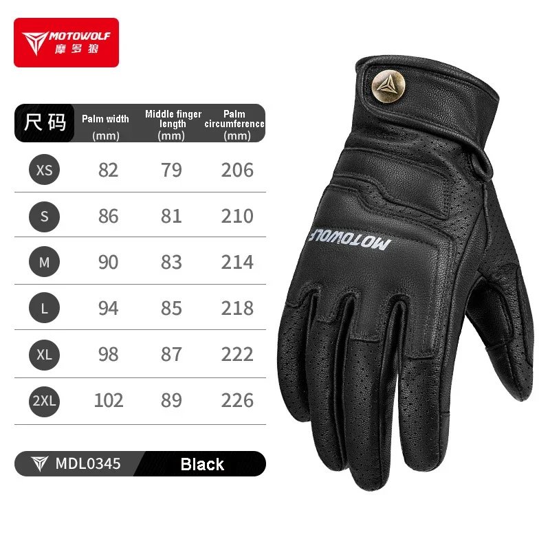 Motorcycle Motocross Riding Work Gloves Brown Retro Style Touchscreen Breathable Leather Glove Moto gear gp for Harley Adventure