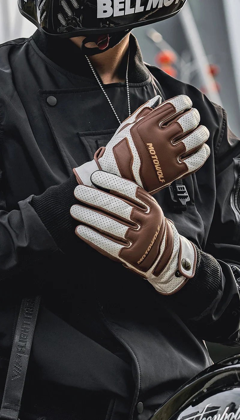 Motorcycle Motocross Riding Work Gloves Brown Retro Style Touchscreen Breathable Leather Glove Moto gear gp for Harley Adventure Motorcycle Motocross Riding Work Gloves Brown Retro Style Touchscreen Breathable Leather Glove Moto gear gp for Harley Adventure