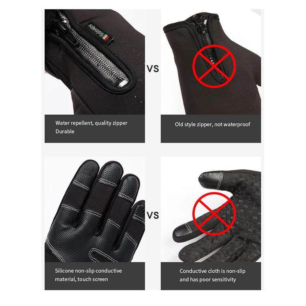 Motorcycle Gloves Touch Screen Motorbike Riding Gloves Winter Thermal Fleece Lined Water Resistant Skin-Friendly Cycling Gloves Motorcycle Gloves Touch Screen Motorbike Riding Gloves Winter Thermal Fleece Lined Water Resistant Skin-Friendly Cycling Gloves