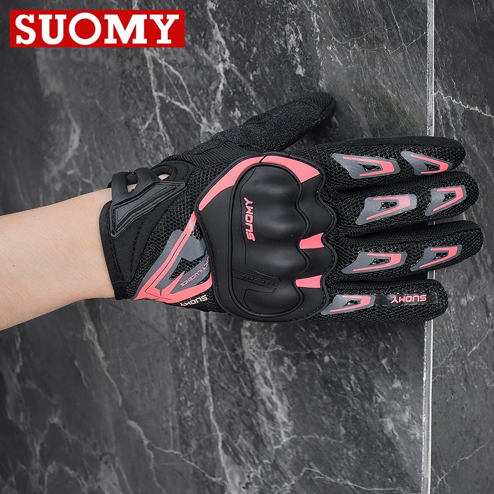2025 New SUOMY Summer Pink Series Gloves Women's Cycling Gloves for Motorbike Touchscreen Protective Motorcycle Gloves Lady Girl