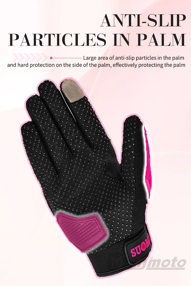 2025 New SUOMY Summer Pink Series Gloves Women's Cycling Gloves for Motorbike Touchscreen Protective Motorcycle Gloves Lady Girl