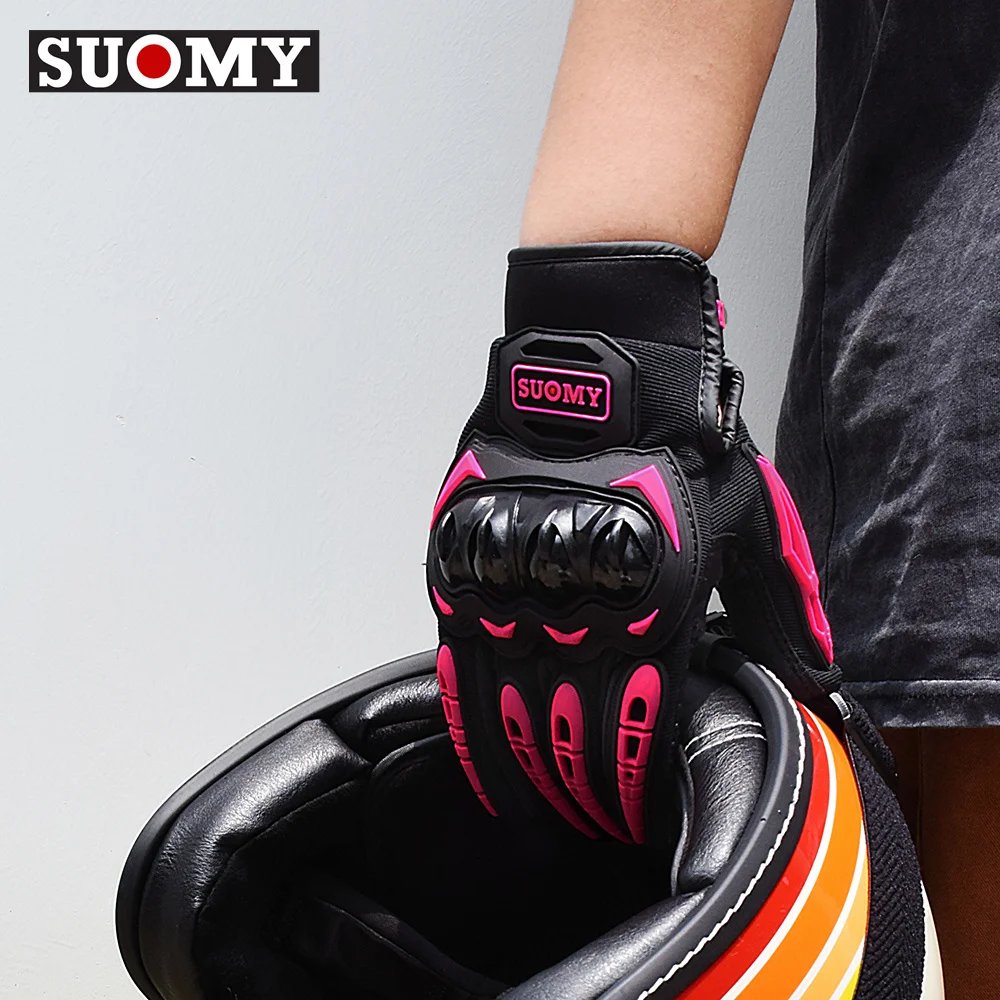 2025 New SUOMY Summer Pink Series Gloves Women's Cycling Gloves for Motorbike Touchscreen Protective Motorcycle Gloves Lady Girl