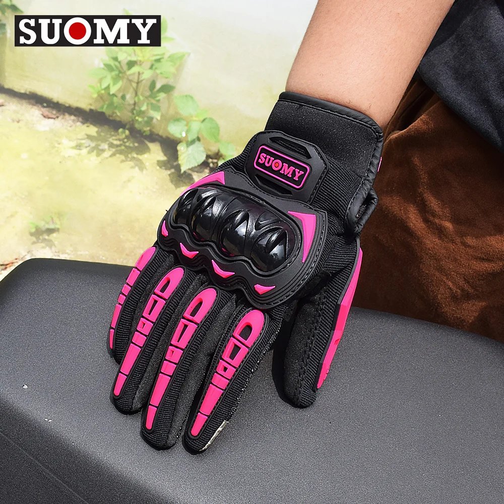 2025 New SUOMY Summer Pink Series Gloves Women's Cycling Gloves for Motorbike Touchscreen Protective Motorcycle Gloves Lady Girl